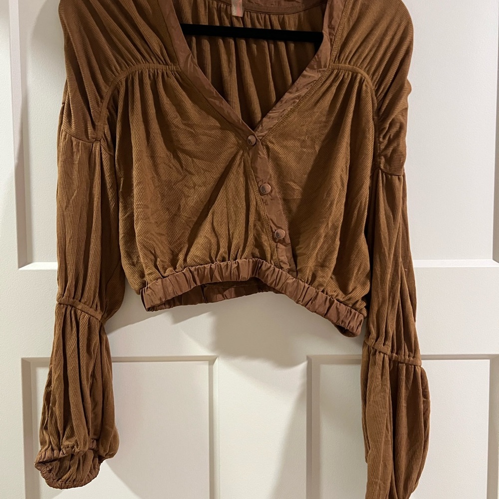 FP Brown Cropped Blouse